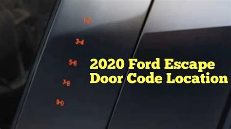 Ford Escape keyless entry code